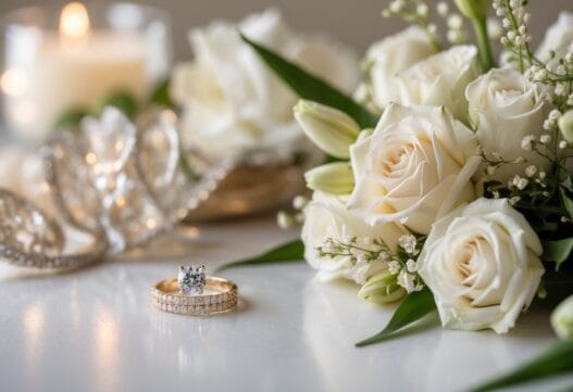 Professionelt billede til Krondiamantbryllup.dk med fokus på elegance og romantik.